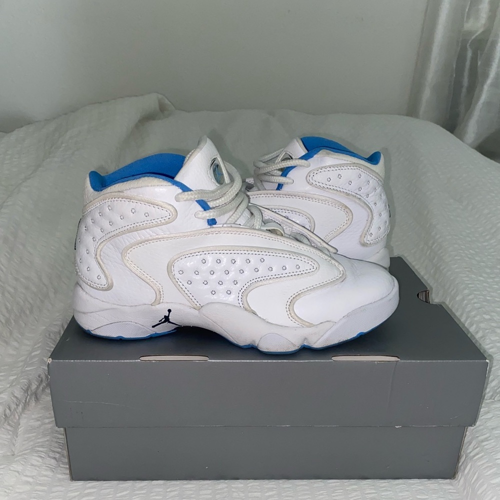 White n Baby Blue Jordan’s